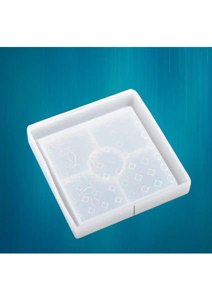 10,6cm x 10,6cm Hologramlı Kare Bardak Altı Kalıbı - KOD:531