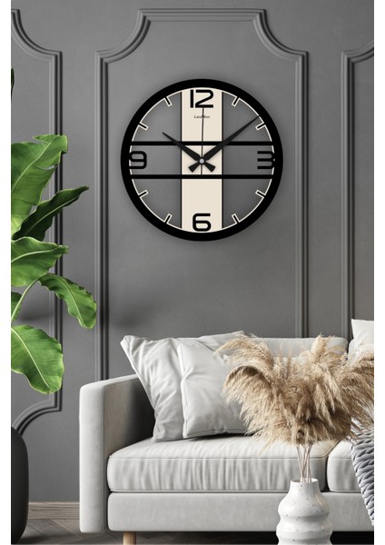 Landiwork Ahşap Modern Duvar Saati, Sessiz Mekanizmalı Duvar Saati, Dekoratif Duvar Saati, Çocuk Odası Duvar Saati, Yeni Ev Hediyesi, 42cm