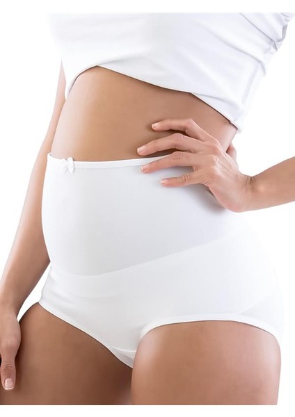 Toparlayıcı Etkili Kadın Hamile Koton Külot Korse 2810 Beyaz
