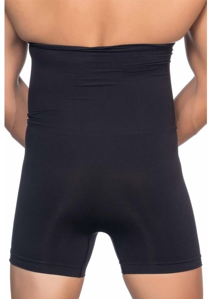 Göbek Toparlayıcı Sıkılaştırıcı Yüksek Bel Erkek Boxer Korse Siyah modelleri