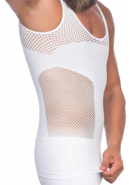 Toparlayıcı Sıkılaştırıcı Emay Fileli Erkek Korse Atlet Beyaz fiyatları