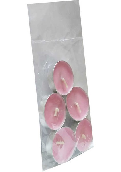 Tea Lights Pembe Mum 5 Li 1 Paket