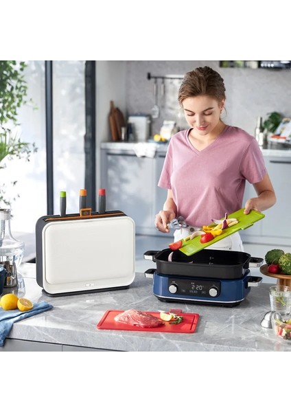 Sterilize Kesme Kahtasi Dezenfeksiyonlu 9 Parça Bıçak ve Kesme Tahtası Seti fırsatları