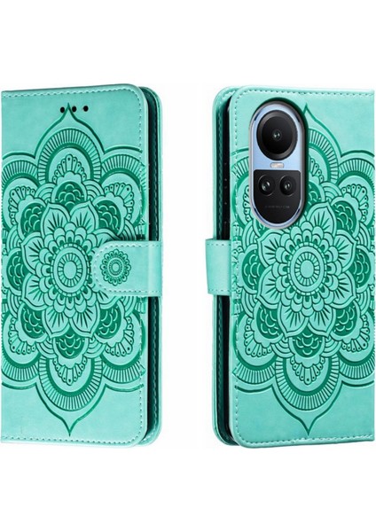 Oppo RENO10 5g Global Için Mandala Pu Kılıf (Yurt Dışından)