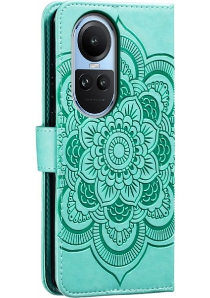 Oppo RENO10 5g Global Için Mandala Pu Kılıf (Yurt Dışından)