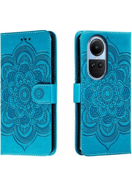 Oppo RENO10 5g Global Için Mandala Pu Kılıf (Yurt Dışından)