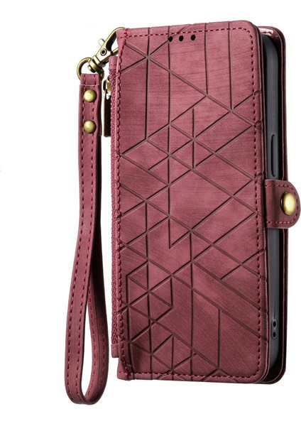 Oppo Reno8 T 4g Için Geometrik Fermuarlı Deri Kılıf (Yurt Dışından) fiyatları