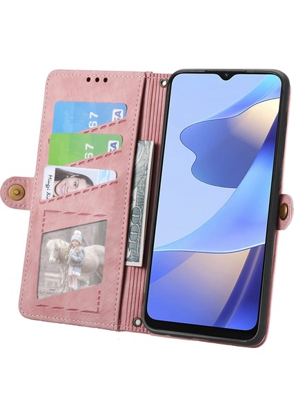 Oppo A16 Için Geometrik Fermuarlı Deri Kılıf (Yurt Dışından) modelleri