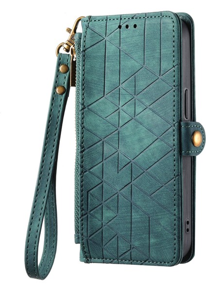 Oppo Reno6 Z Için Geometrik Fermuarlı Deri Kılıf (Yurt Dışından) fiyatları