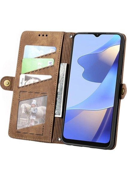 Oppo A16K Için Geometrik Fermuarlı Deri Kılıf (Yurt Dışından) modelleri