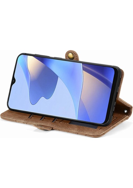 Oppo A16K Için Geometrik Fermuarlı Deri Kılıf (Yurt Dışından) fırsatları