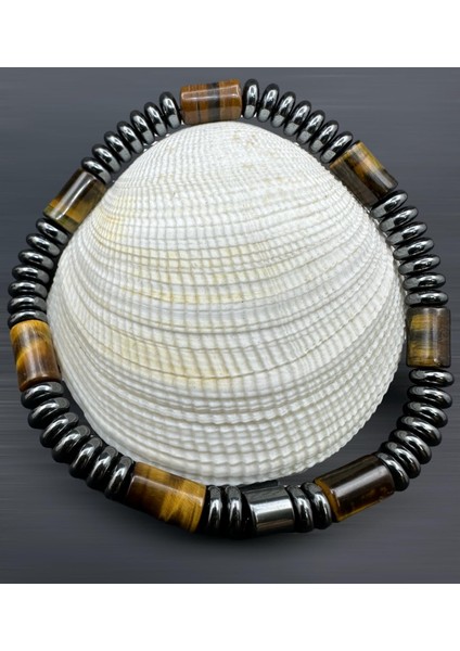 Sertifikalı Doğal Taş Erkek & Kadın Kaplangözü Taşı ve Hematit Özel Tasarım Hediye Bileklik indirimleri