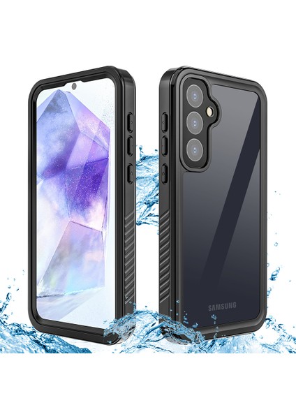 Samsung Galaxy A55 5g IP68 Su Geçirmez Kabuk Şeffaf Arka Panel Telefon Kapağı (Yurt Dışından)