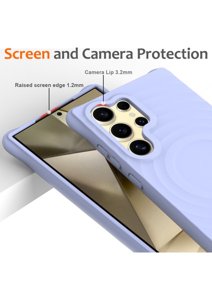 Samsung Galaxy S24 Ultra Manyetik Dalgalanma Dokusu Düşmeyi Önleyici Sıvı Silikon Telefon Kapağı (Yurt Dışından) fırsatları