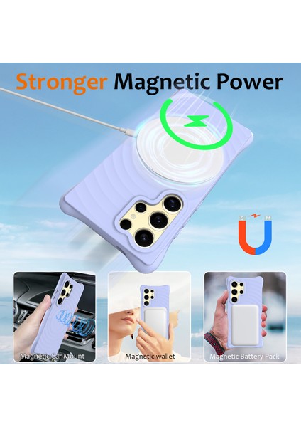 Samsung Galaxy S24 Ultra Manyetik Dalgalanma Dokusu Düşmeyi Önleyici Sıvı Silikon Telefon Kapağı (Yurt Dışından) indirimleri