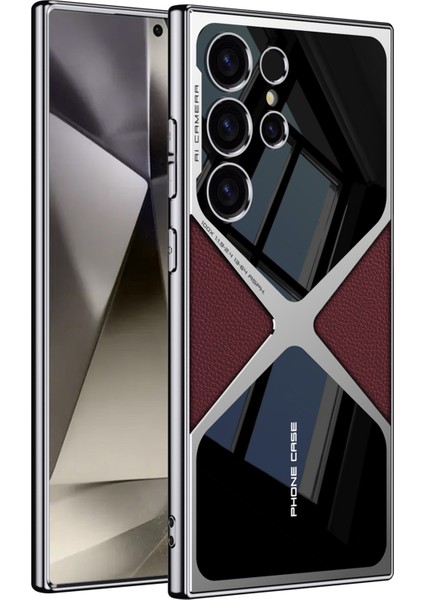 Samsung Galaxy S24 Ultra Galvanik Pu Deri + Pc Telefon Kapağı (Yurt Dışından)