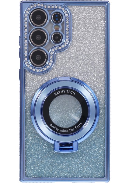 Samsung Galaxy S24 Ultra Tpu Degrade Parıltılı Kickstand Telefon Kapağı (Yurt Dışından)