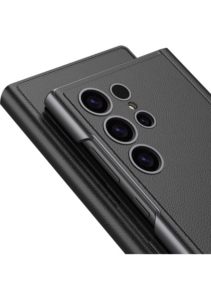 Samsung Galaxy S24 Ultra Gizli Kickstand Deri Kart Tutuculu Kapak Çevirin (Yurt Dışından) modelleri