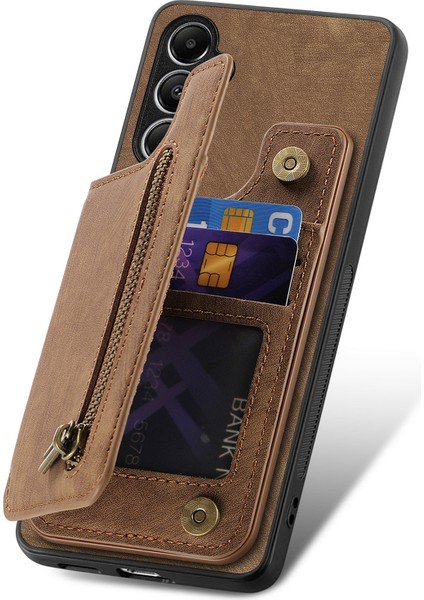 Samsung Galaxy A05S 4g Retro Deri + Tpu Kart Tutucu Kickstand Telefon Kapağı (Yurt Dışından)
