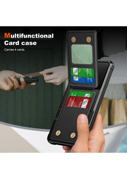 Samsung Galaxy A54 5g Kart Yuvaları Pu Deri Kaplamalı Tpu Kickstand Kapak (Yurt Dışından)