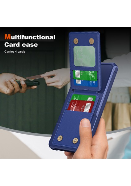Samsung Galaxy A54 5g Kart Yuvaları Pu Deri Kaplamalı Tpu Kickstand Kapak (Yurt Dışından)