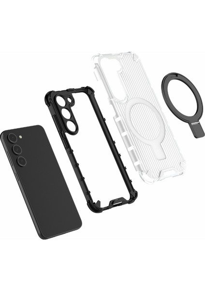 Samsung Galaxy S23 Pc+Tpu Telefon Kabuk Halkası Kickstand Kapak Magsafe ile Uyumlu (Yurt Dışından)