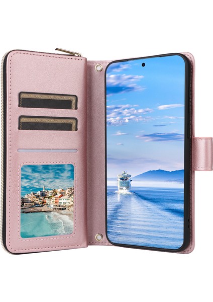 Samsung Galaxy S23+ Eşkenar Dörtgen Fermuarlı Cüzdan Deri Telefon Kılıfı Askılı (Yurt Dışından) fiyatları