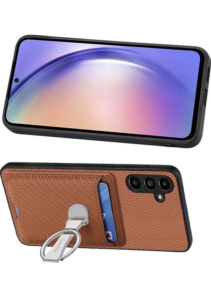 Samsung Galaxy A05S 4g Pu Deri Kaplamalı Pc + Tpu Parmaklar Kickstand Telefon Kapağı (Yurt Dışından)