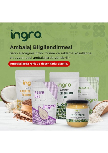 Ingro Glutensiz Fıstık Ezmesi (Parçacıklı Lezzet) 970 G * 2 Adet