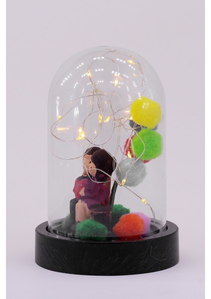 3 Modlu LED Işıklı Fanus Içinde Sevgili Çift Detaylı Sevgiliye Hediyelik Dekoratif Gece Lambası fırsatları