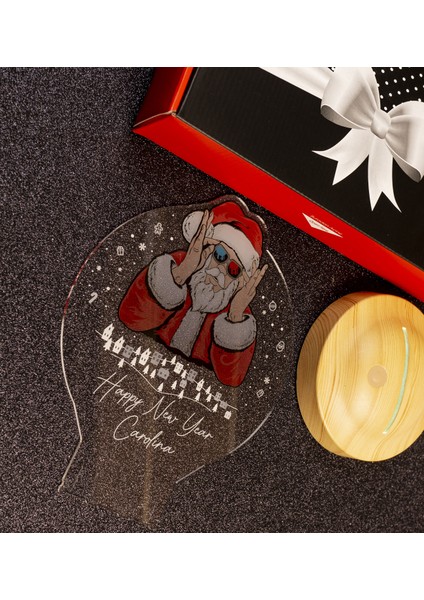 Renkli Baskı Noel Baba Yılbaşı Hediyesi Kişiye Özel Gece Lambası, 3D LED Lamba, Yeni Yıl Hediyesi