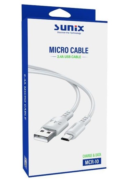 Sunıx Mcr-10 USB Data ve Şarj Kablosu 2.0A Mıcro