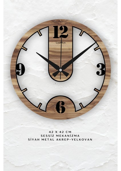 Ahşap Sessiz Duvar Saati, Modern Duvar Saati, Oturma Odası Duvar Saati, Mutfak Duvar Saati, Ahşap Mdf Duvar Saati, 42CM-50CM-60CM fırsatları