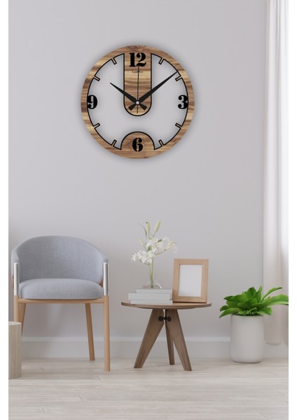 Ahşap Sessiz Duvar Saati, Modern Duvar Saati, Oturma Odası Duvar Saati, Mutfak Duvar Saati, Ahşap Mdf Duvar Saati, 42CM-50CM-60CM