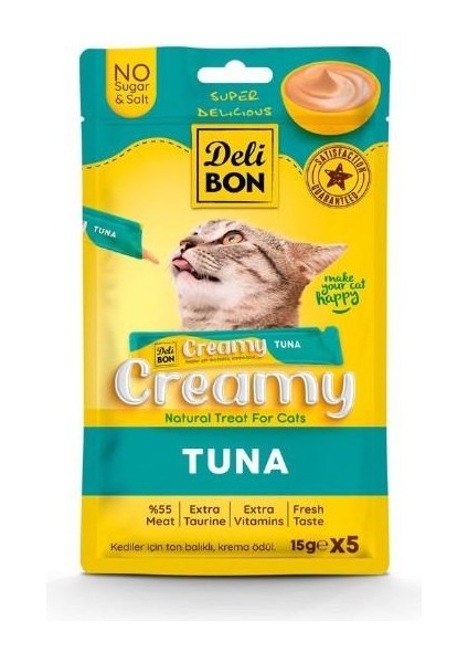 Creamy Ton Balıklı Kedi Ödül Maması 15 gr 5li