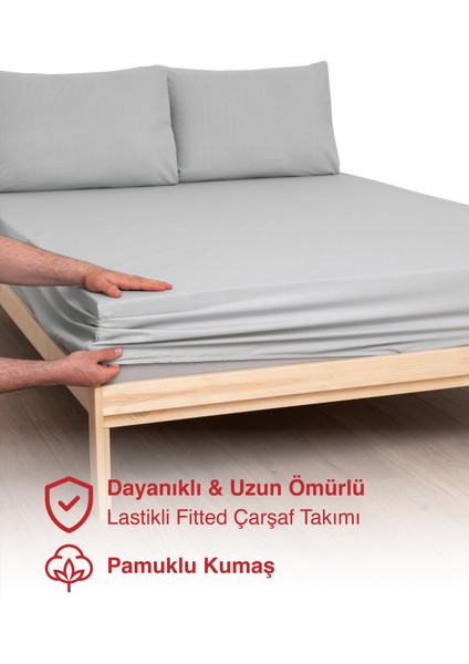 %100 Pamuk Penye Gri Lastikli Çarşaf Tek Kişilik 100x200 fiyatları