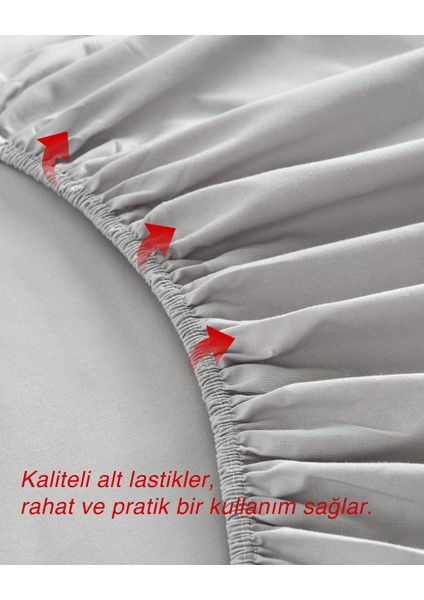 %100 Pamuk Penye Gri Lastikli Çarşaf Tek Kişilik 100x200 fırsatları