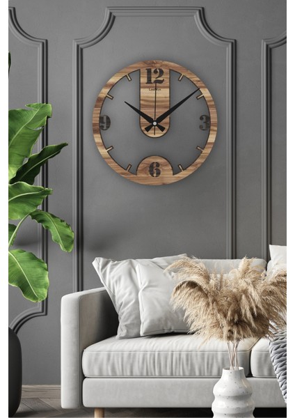 Ahşap Sessiz Duvar Saati, Modern Duvar Saati, Oturma Odası Duvar Saati, Mutfak Duvar Saati, Ahşap Mdf Duvar Saati, 42CM-50CM-60CM modelleri