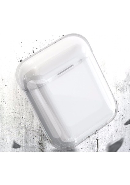 Air Pods Kılıf Şeffaf Sert Kristal Airbag 14 Kılıf-Renksiz