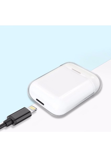 Air Pods Kılıf Şeffaf Sert Kristal Airbag 14 Kılıf-Renksiz