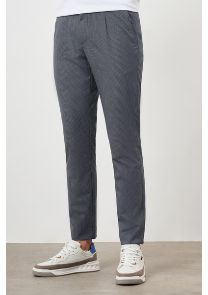 Erkek Lacivert Poliviskon Trend Pileli Slim Fit Spor Pantolon fiyatları
