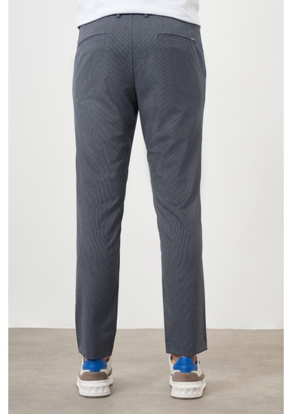 Erkek Lacivert Poliviskon Trend Pileli Slim Fit Spor Pantolon modelleri