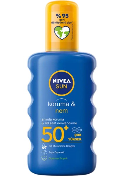 Sun Yetişkin ve Çocuk Yüksek Güneş Koruyucu Sprey 200ML, SPF50, Uva Uvb Koruması, Suya Dayanıklı