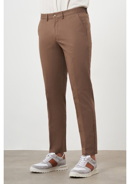 Erkek Kahve Yazlık Pamuk Yan Cep Dynamic Fit Chino Pantolon fiyatları