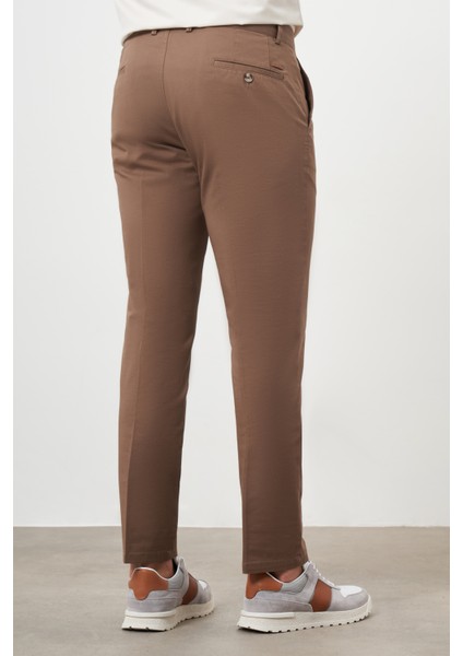 Erkek Kahve Yazlık Pamuk Yan Cep Dynamic Fit Chino Pantolon modelleri