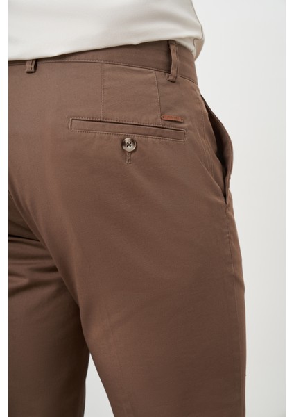 Erkek Kahve Yazlık Pamuk Yan Cep Dynamic Fit Chino Pantolon fırsatları