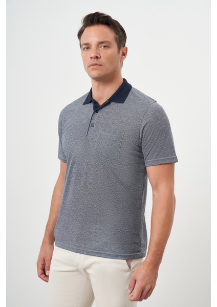 Erkek Lacivert Trend Cepli Polo Yaka T-Shirt modelleri