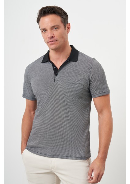 Erkek Siyah Trend Cepli Polo Yaka T-Shirt modelleri