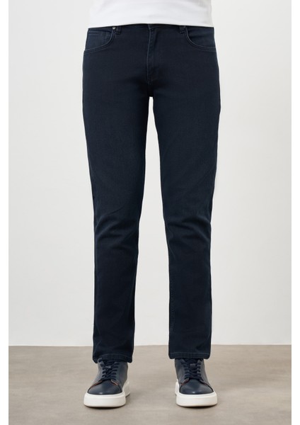 Erkek Lacivert Denim 5 Cep Dynamic Fit Jean Kot Pantolon