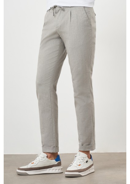Erkek Yeşil Pamuk Keten Trend Ipli Jogger Slim Fit Spor Pantolon fiyatları